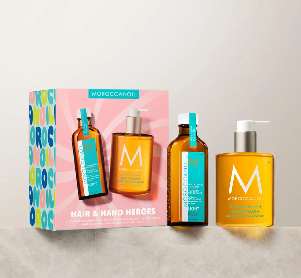 Moroccanoil Hair &amp; Hand Heroes Set Light – zestaw do pielęgnacji włosów cienkich i dłoni, kuracja 100 ml + mydło 360 ml