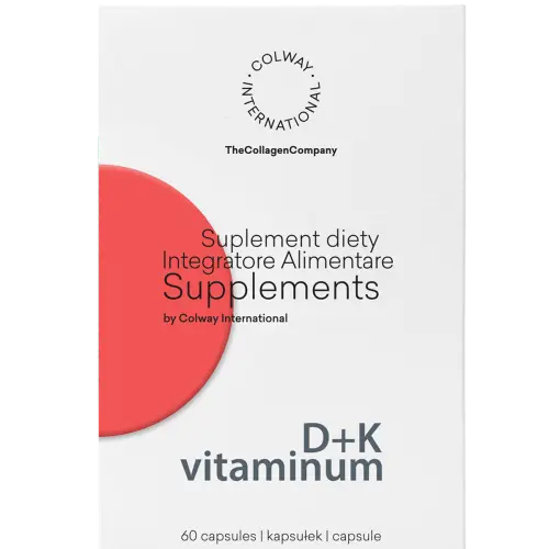 Colway Vitaminum D+K 60 kapsułek – witamina D3 2000 IU i K2 MK-7 na odporność i zdrowe kości