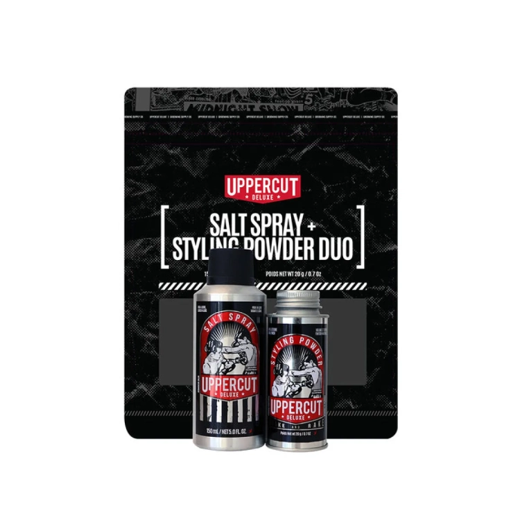 Uppercut Deluxe Zestaw Prezentowy Styling Powder 20 g + Salt Spray 150 ml – puder i spray z solą morską do stylizacji włosów