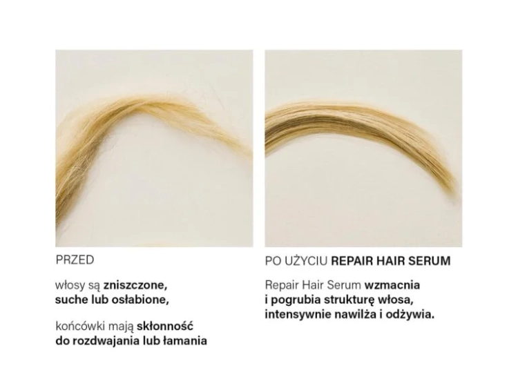 MUDII Repair Hair Serum 50 ml – regenerujące serum do włosów zniszczonych, wygładzające i chroniące końcówki