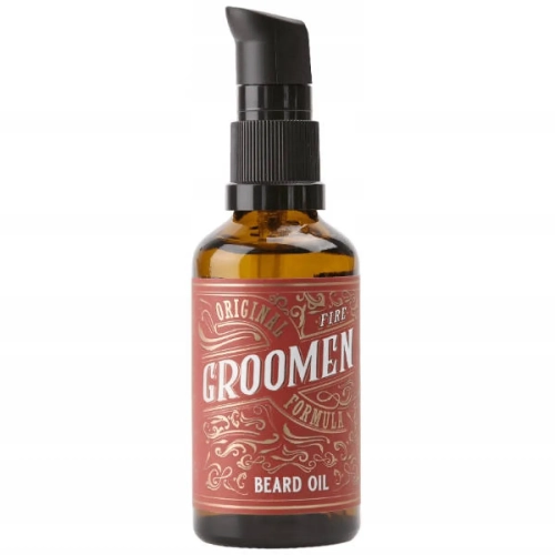 Groomen Fire – Naturalny olejek do brody z jojobą, pieprzem i szafranem 50 ml