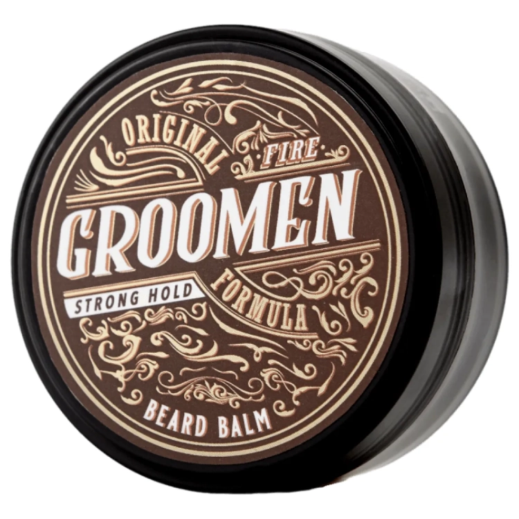 Groomen Strong Hold Fire 50 g – mocny balsam do brody z woskiem karnauba i masłem shea | Mocne utrwalenie zarostu