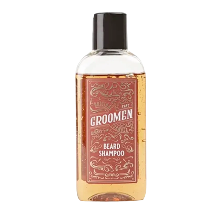Groomen Fire 150 ml – szampon do brody z ekstraktem z szałwii i soi | Oczyszczanie zarostu, pielęgnacja skóry i zapach pieprzu, szafranu oraz ambry