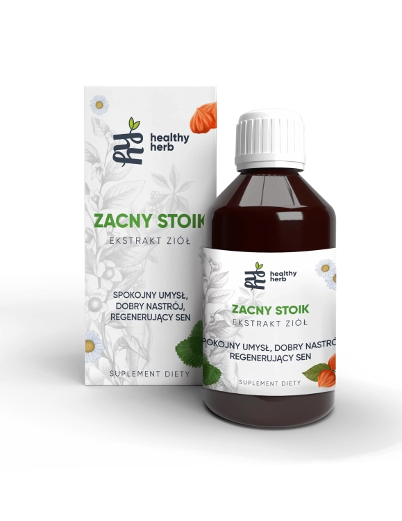 Healthy Herb Zacny Stoik 250 ml – zioła na stres z ashwagandhą melisą chmielem rumiankiem i głogiem